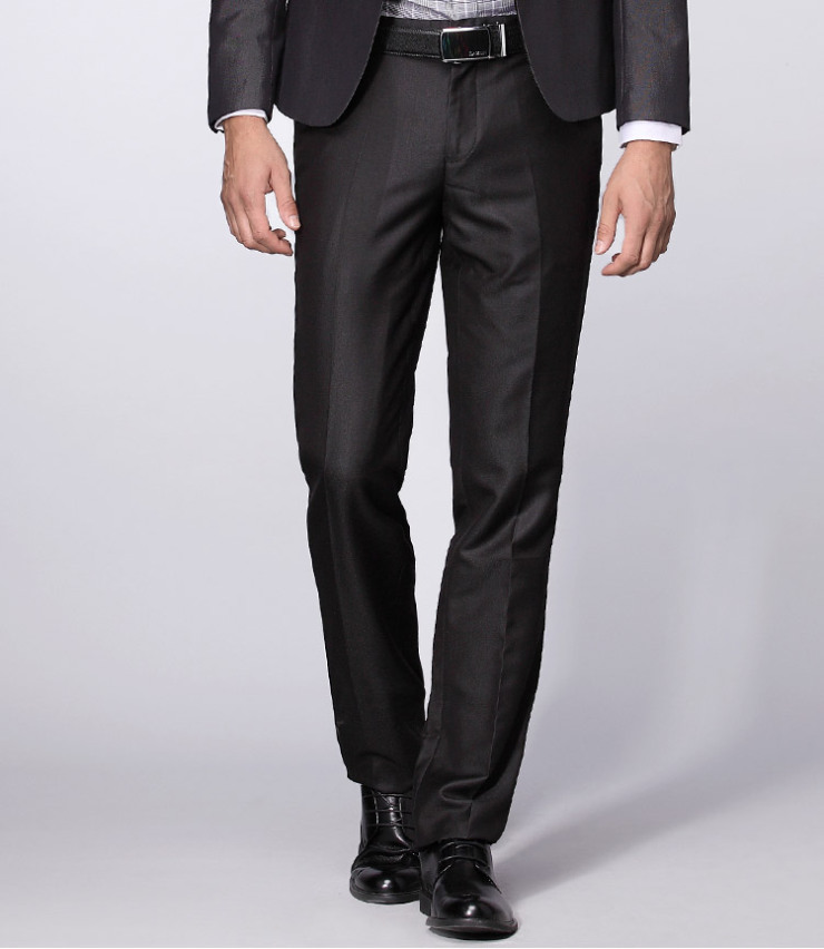 莱克斯顿 专柜正品 男士西裤 黑色牙签纹正装西裤 韩版修身 1511 黑