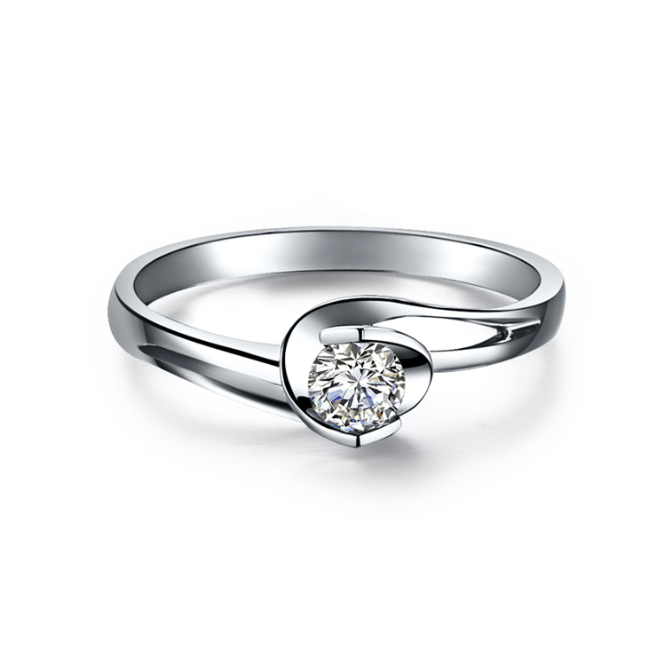 do ido爱度钻石 18k白金i-j色20分钻石女戒/结婚戒指/钻石戒指-挚爱