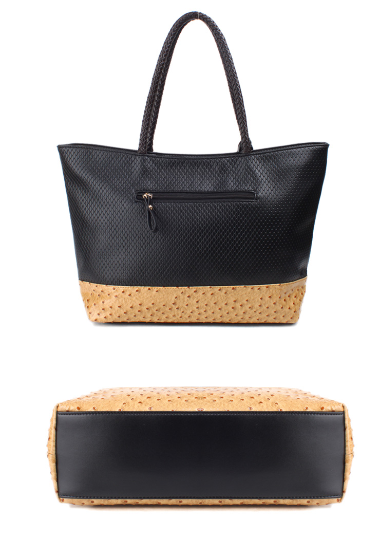 优哈优哈(howru) 新韩版鸵鸟纹装饰手提女包 蓝色