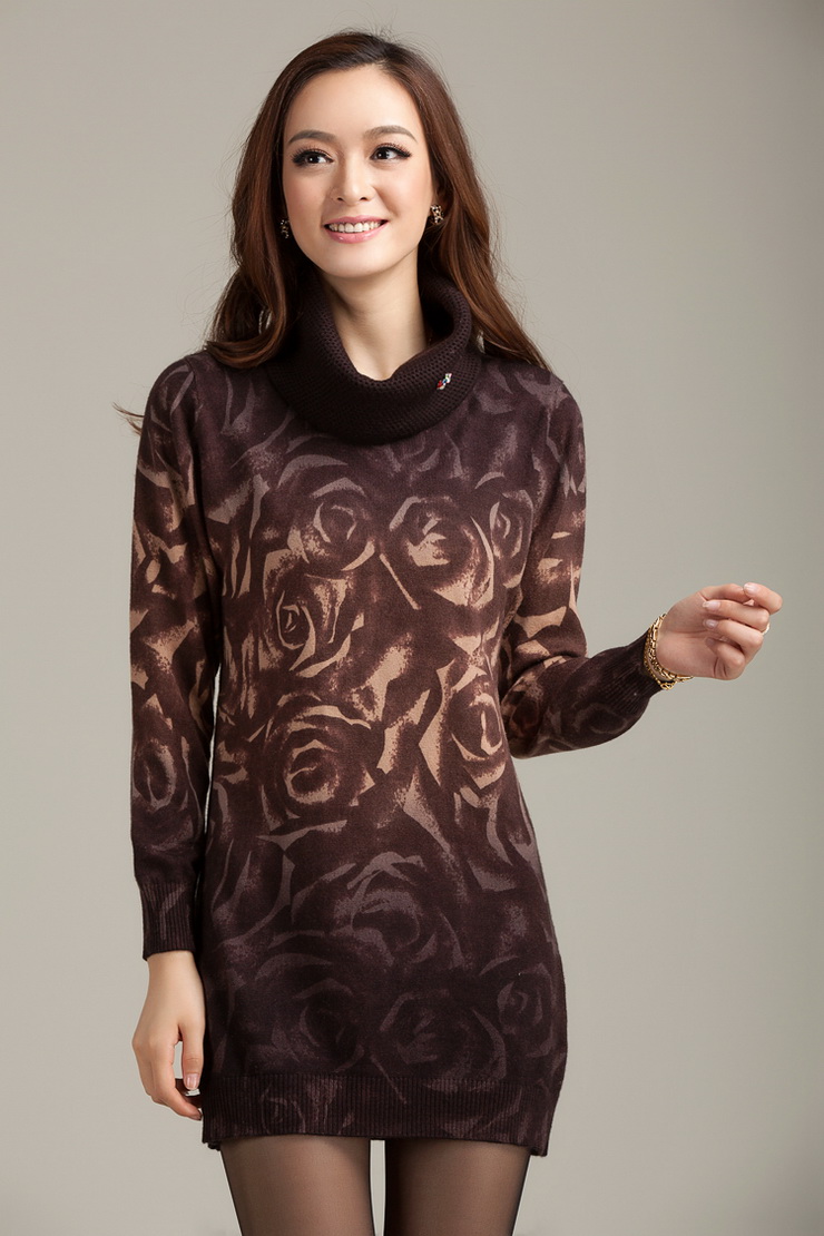 秋冬女士高领 时尚女士高领针织衫堆堆领修身打底衫gsl86706 墨绿 m