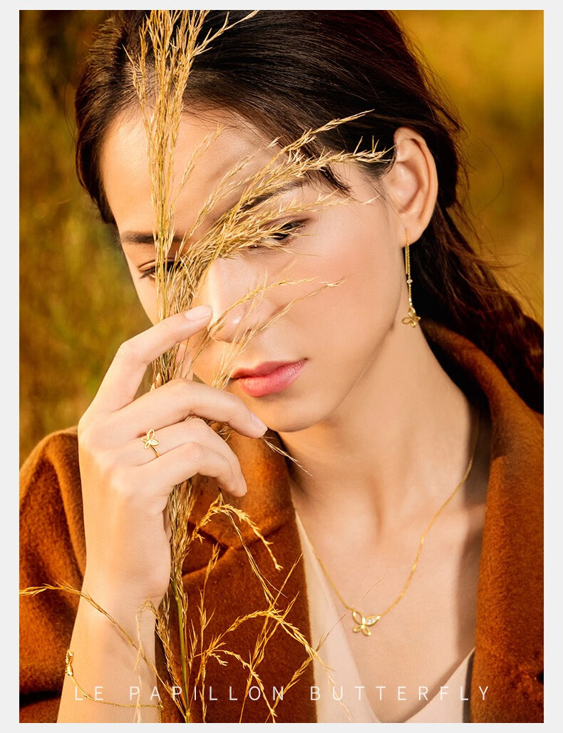 周六福 le papillon蝶 18k金戒指女蝴蝶钻戒 t 14号【图片 价格 品牌