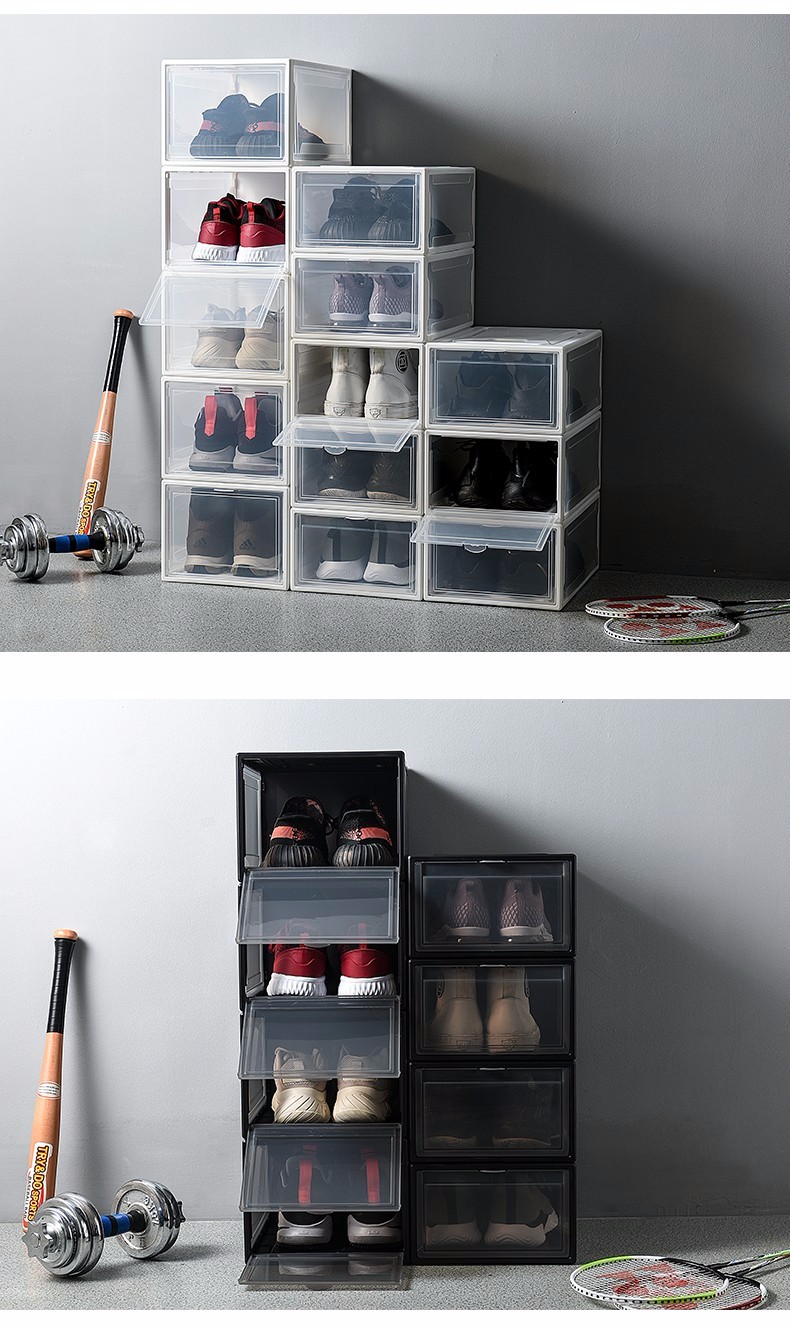 派代aj鞋盒收纳盒透明鞋盒篮球鞋收藏展示鞋柜塑料翻盖防氧化整理盒