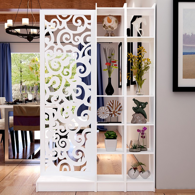岚友屏风隔断客厅玄关柜酒柜镂空座屏隔断置物架办公室屏风浴室厨房