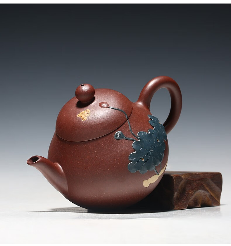 徐保国宜兴原矿收藏紫砂壶纯全手工功夫茶具小泡茶壶荷韵紫金砂