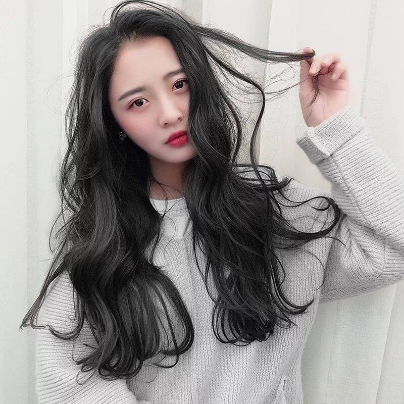 韩版假发女长卷发大波浪玉米卷长发u型半头套马尾垫发隐形接发补发
