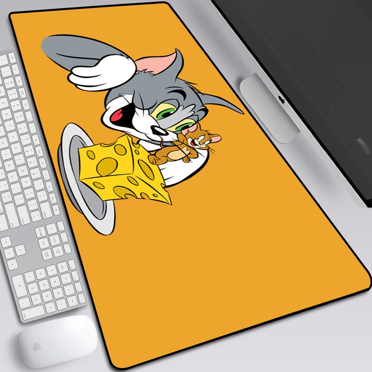 京俏猫和老鼠汤姆和杰瑞鼠标垫大号加厚可爱女生超大办公键盘桌垫l300