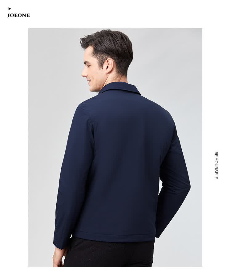 九牧王joeone 新品秋冬商务休闲时尚茄克外套男式通勤夹克 卡其 58