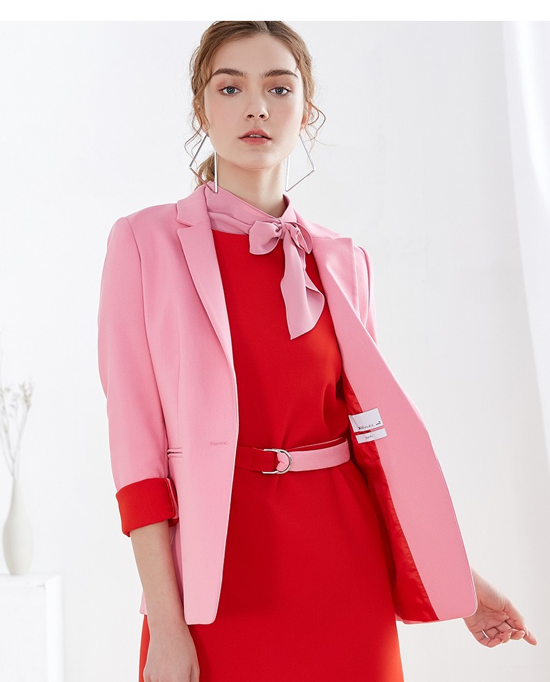 g2000女装西服外套商场同款年冬季新款粉红色正装长袖西装98710523