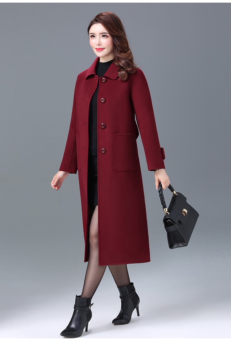 品牌双面羊绒大衣女中长款2019新款秋冬季流行高端赫本风羊毛呢子外套