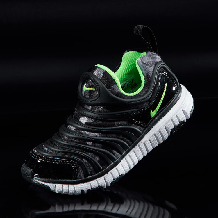 耐克nike dynamo free 男子中童耐磨缓震跑步鞋 毛毛虫 黑色 28