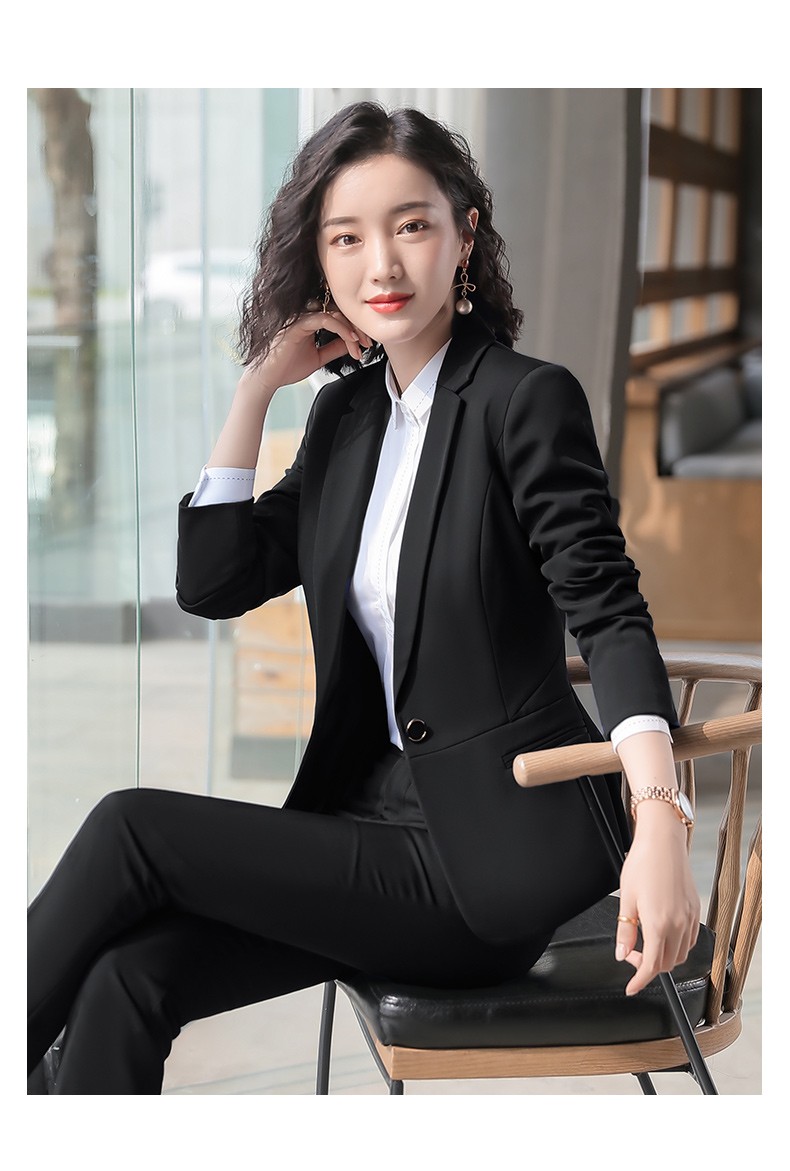 纽丰职业装女装套装新款纯色简约小西装时尚上班修身一