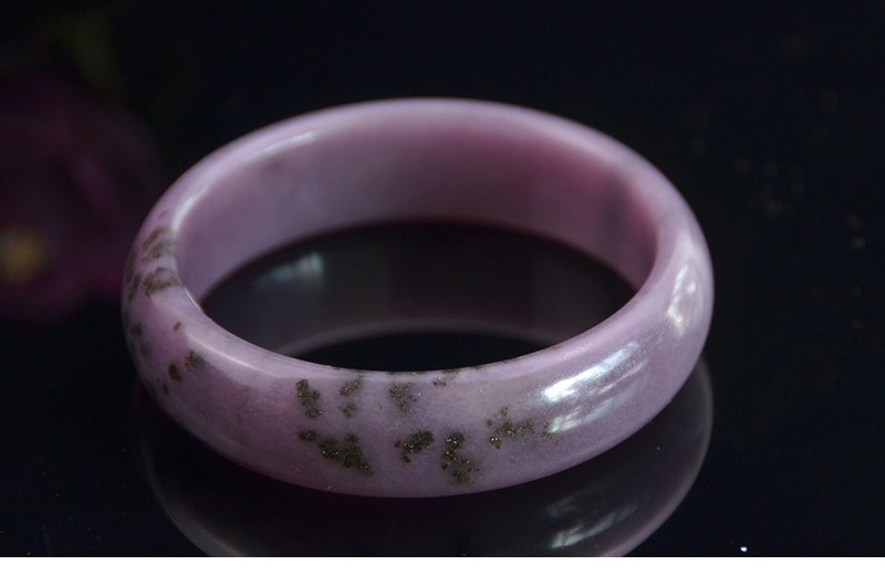 新疆阿勒泰可可托海天然丁香紫玉手镯子草花玉5958