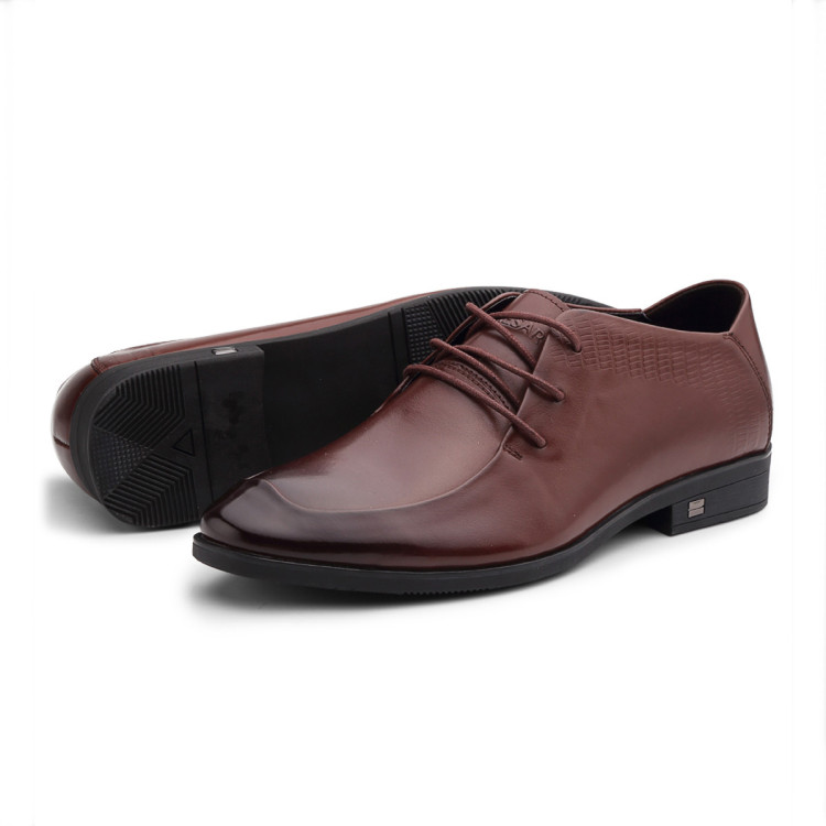 凯撒大帝caesar 【头层牛皮】男士时尚正装商务皮鞋浅口经典牛皮婚鞋