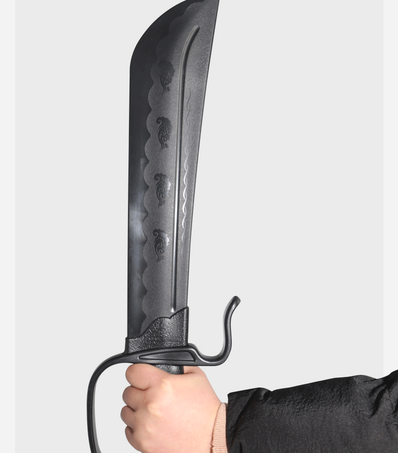 银盛塑胶八斩刀咏春拳蝴蝶双刀塑钢实战训练刀聚丙烯牛耳尖刀黑色一对