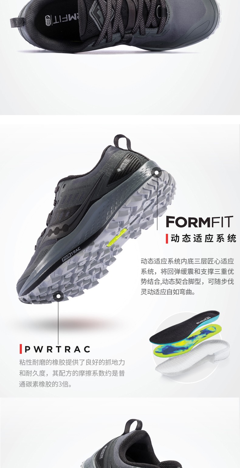 saucony索康尼 peregrine游隼10gtx女子缓震越野女跑鞋运动鞋s10542