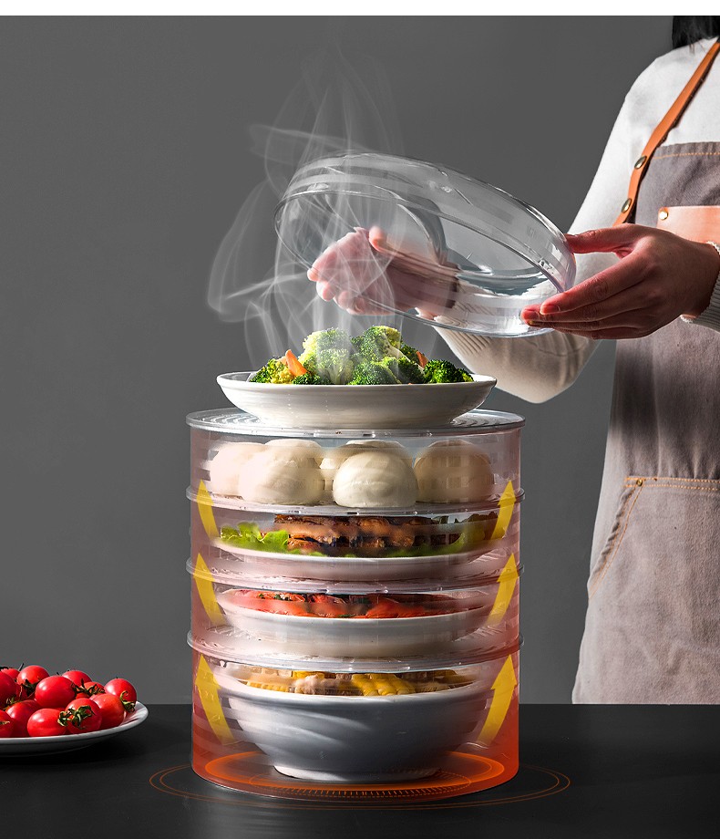 饭菜保温罩 家用四季剩菜罩食物罩可叠加饭菜保暖罩防尘加热遮碗罩