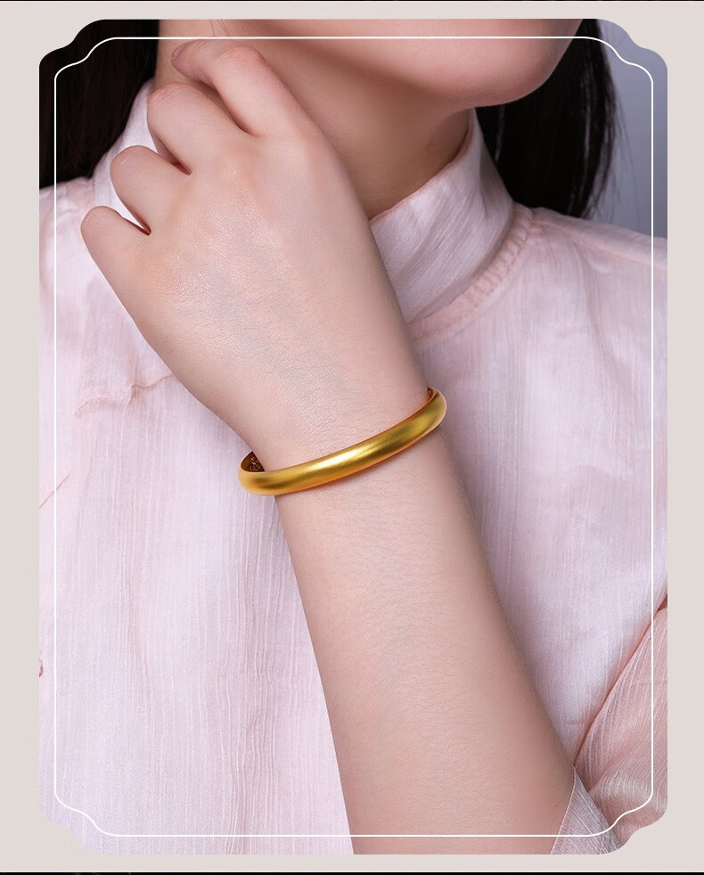 赛菲尔珠宝 古法黄金手镯 足金999.