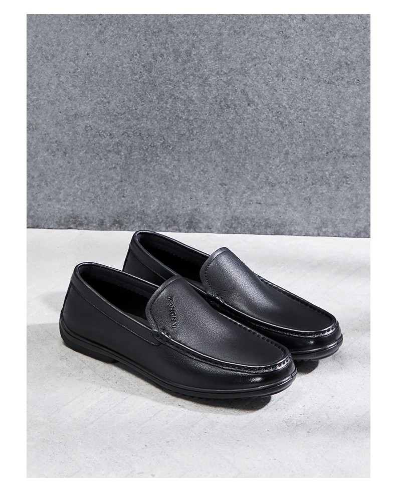 康奈皮鞋男士新款商务休闲鞋圆头套脚乐福鞋轻质一脚蹬男鞋18201017