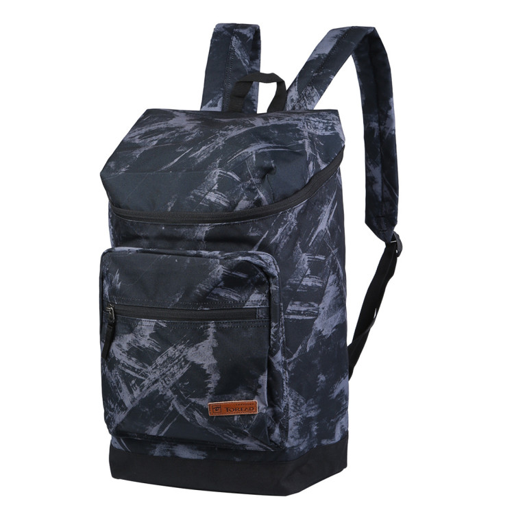 探路者toread 抗撕裂 20升旅行背包 自然波纹黑色印花 均码
