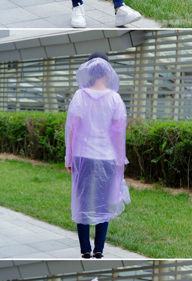 成人透明加厚一次性雨衣连体徒步雨衣套装分体男女便携户外雨披 一次