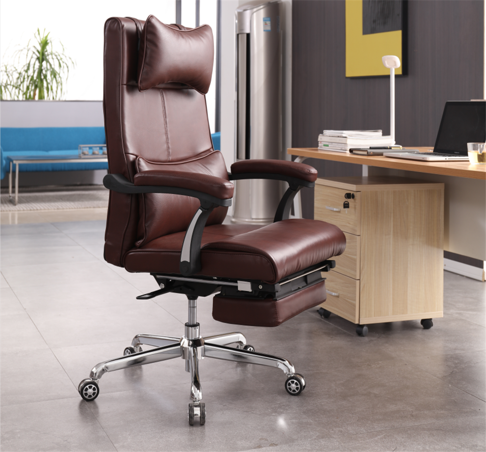 上海真皮老板椅可躺按摩大班椅商务办公椅舒适久坐书桌椅家用电脑椅子
