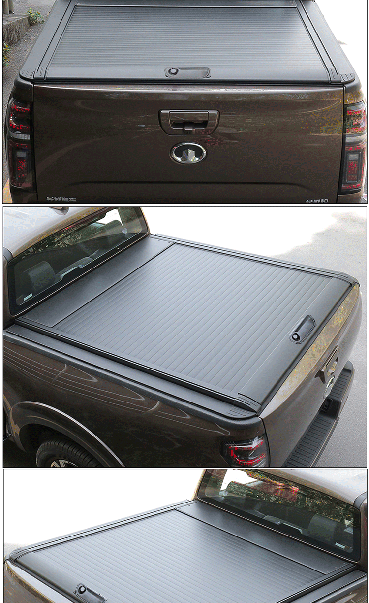 适用于长城炮货箱盖炮皮卡改装卷帘后箱盖电动尾箱盖围栏 手动卷帘盖