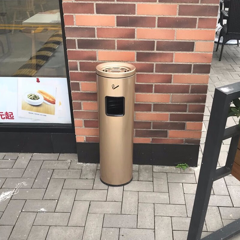 商用酒店大堂室外立式烟灰桶不锈钢烟灰柱烟蒂柱灭烟桶带烟灰缸垃圾桶