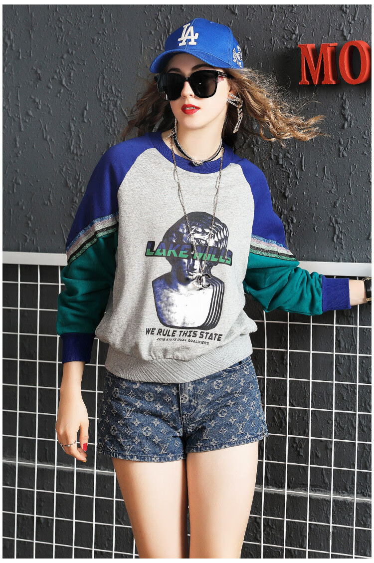 芬克鲨鱼finkshark 欧洲站宽松ins网红时尚休闲潮牌卫衣女 灰色 l