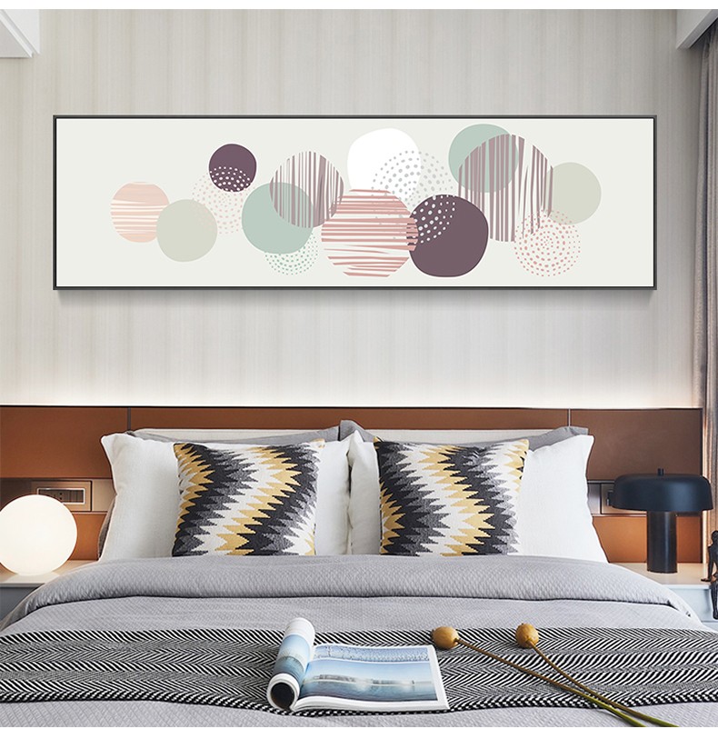醒美 北欧卧室装饰画现代简约横幅客厅装饰画ins风沙发背景墙壁画