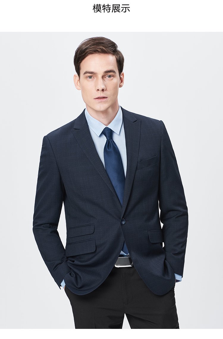 杉杉firs 男士细条纹商务男士西服西装外套 藏青 165b【图片 价格