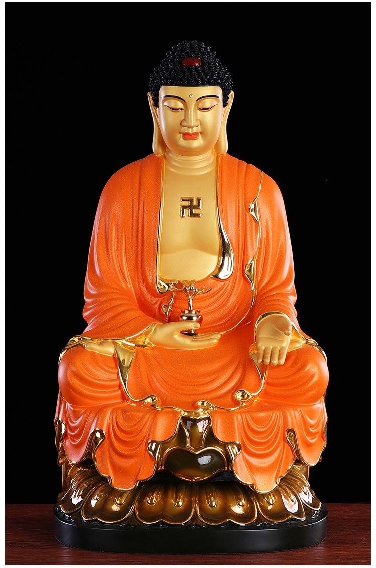 盛凡 台湾宝华阿弥陀佛居家供奉纯铜鎏金释迦牟尼佛如来佛祖像药师佛