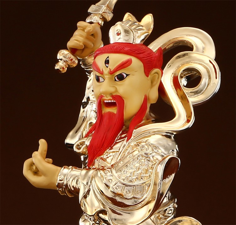 盛凡 王灵官神像台湾纯铜鎏金王灵官铜像道教护法火神神像家居供奉