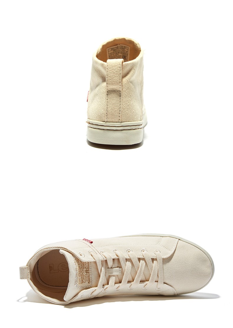 levis李维斯男女同款小白鞋潮流帆布鞋休闲简约高帮情侣布鞋 白色 39