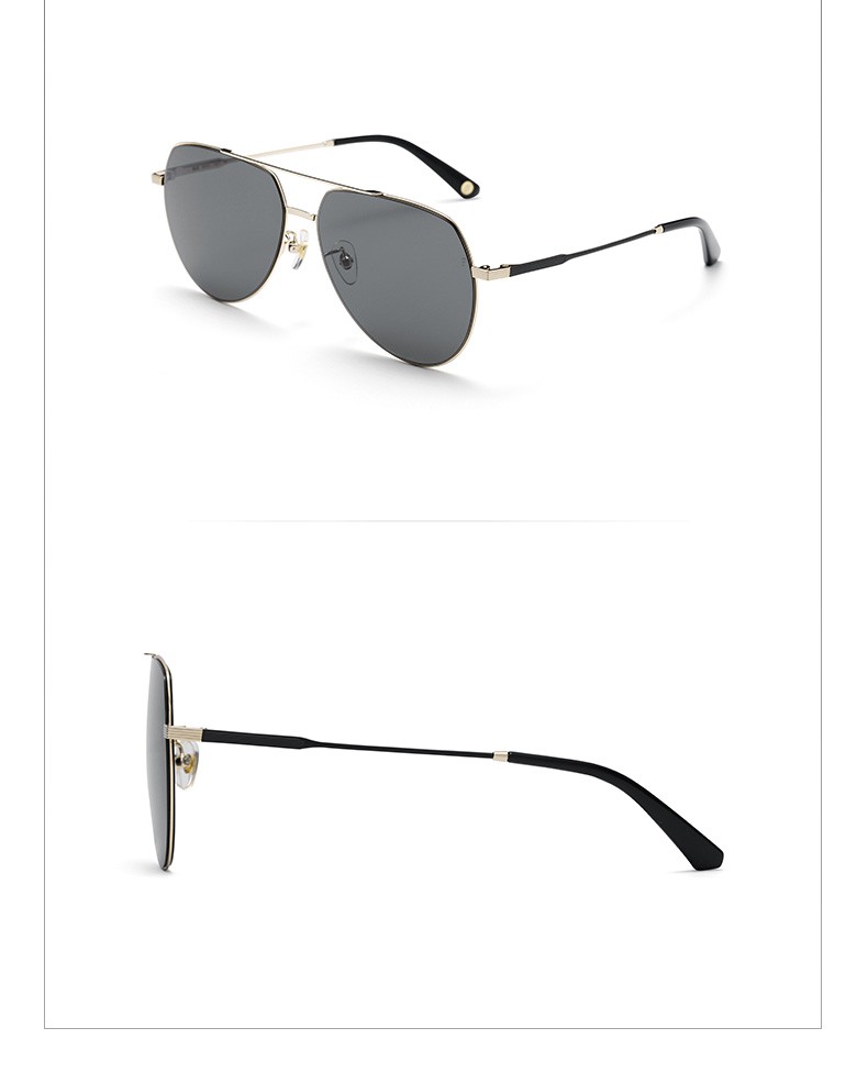 aojo太阳镜金属框架 尼龙偏光镜片 飞行员框墨镜aj101sf017 gdc2