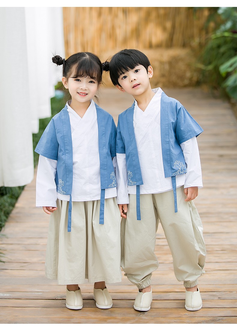 童装男女童汉服套装2020春季新品1-8岁男宝宝民族风古装三件套男中小