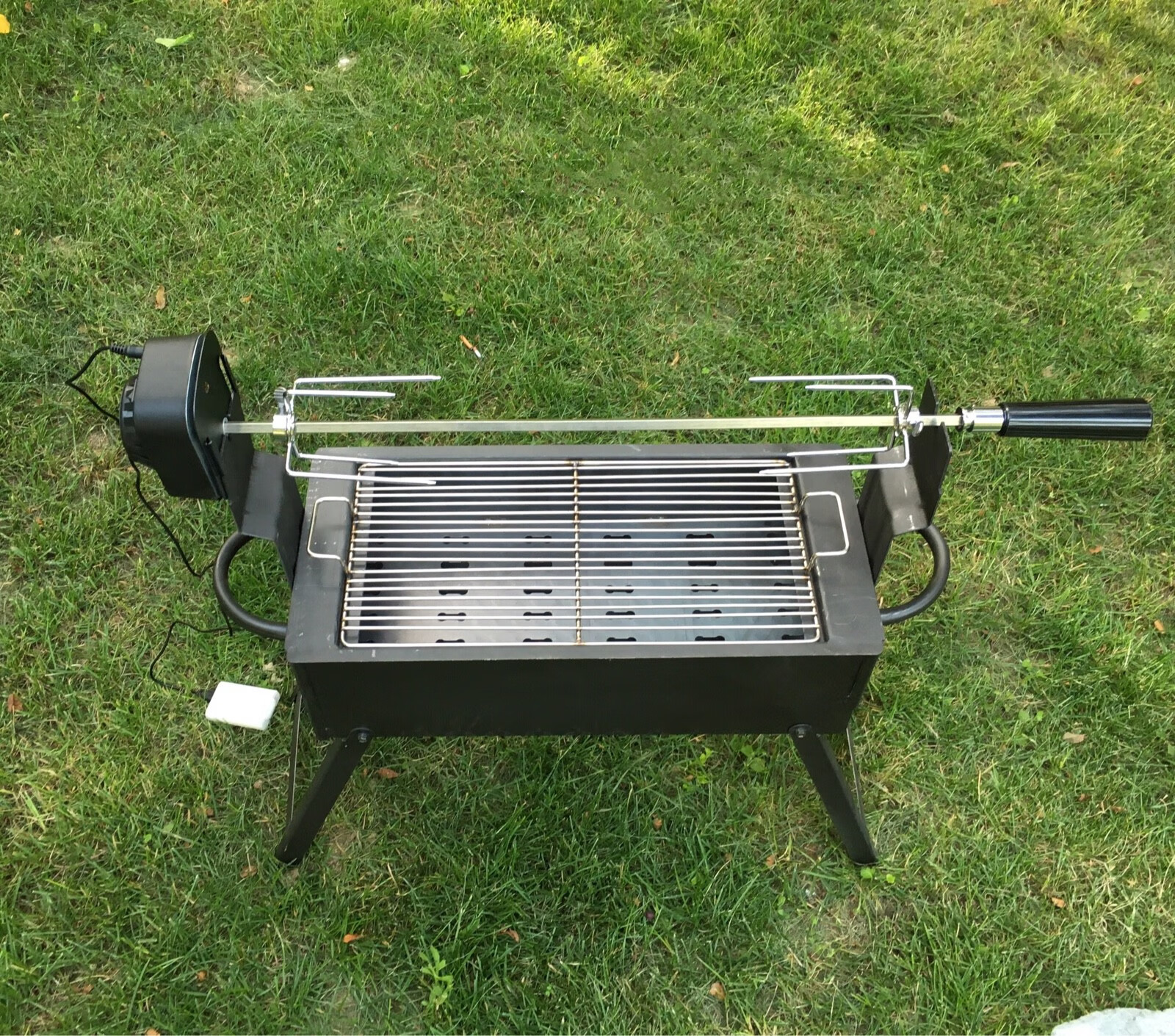 烤羊腿炉子烧烤炉户外烤鱼架木炭烤鸡自动旋转家用多功能野炊全套 特