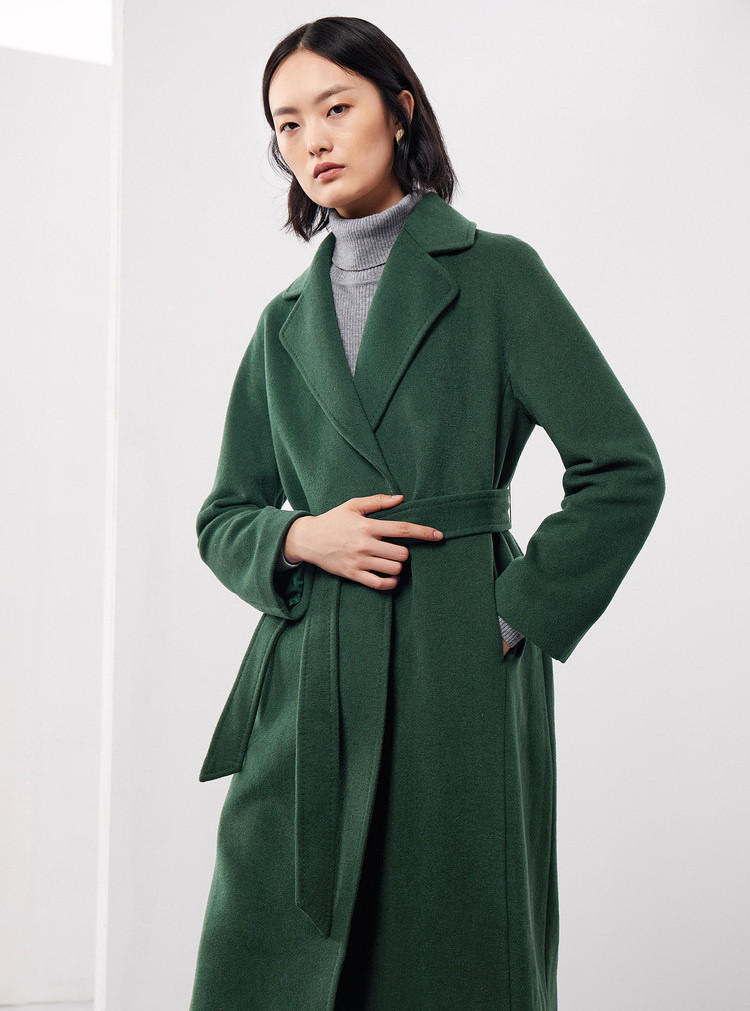 舒朗show long 【新品】加厚简约大衣羊毛气质显瘦减龄大衣毛呢大衣