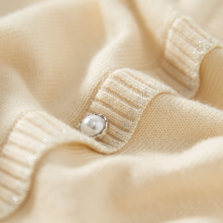 sllsky冬季新品温柔法式风假两件毛衣女半高领保暖显瘦上衣暖杏色xl