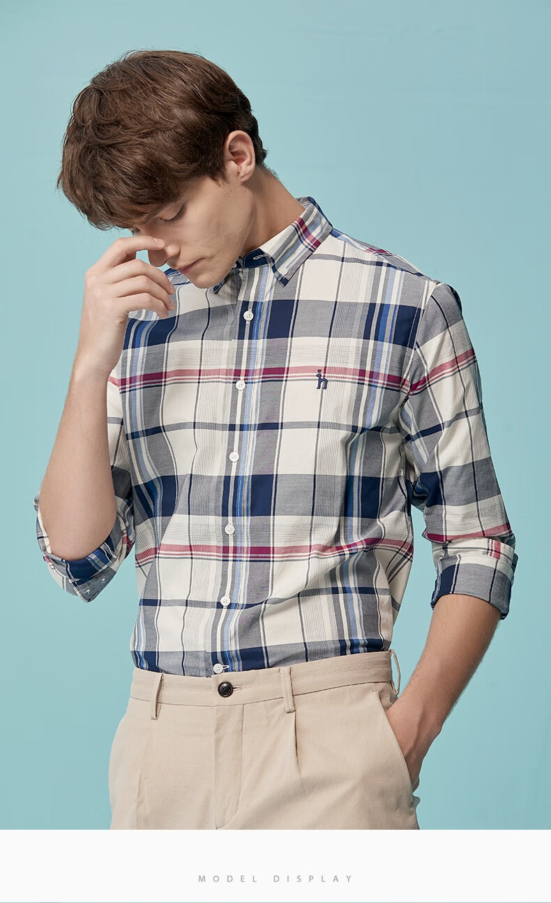 【哈吉斯asczk19ak13】哈吉斯hazzys 2020年男士衬衫英伦时尚大格纹