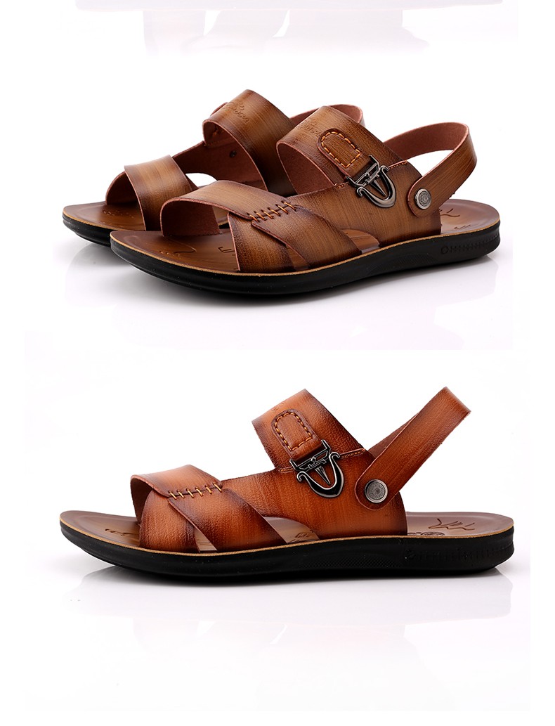 回力凉鞋男男士真皮 夏季新款透气户外休闲沙滩鞋防滑耐磨平底皮凉鞋