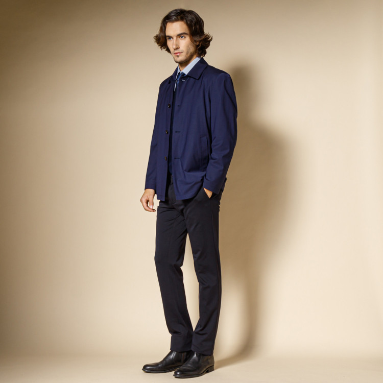 爵士丹尼a.jesdani 2020年新款时尚潮流百搭绵羊毛男士休闲装 深蓝 56