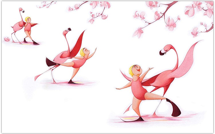 flora and the flamingo 弗洛拉和火烈鸟 凯迪克银奖 精装无言绘本