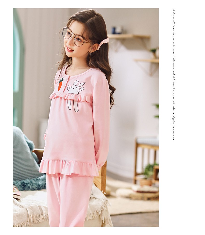 品牌: 森之鼓(senzhigu) 商品名称:女童睡衣长袖春秋季纯棉套装中大童
