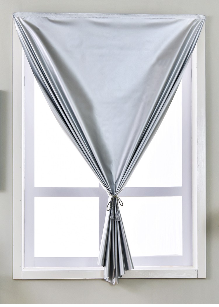 梦达莱窗帘成品简易全遮光免打孔安装魔术粘贴式遮阳隔热防晒阳台客厅