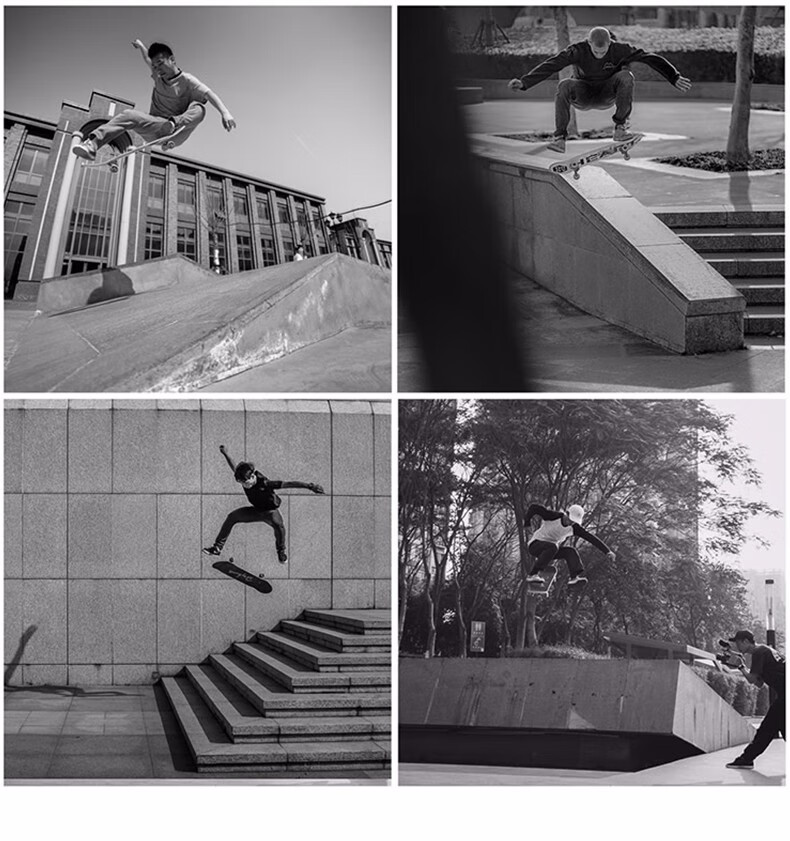 桥王男女生刷街公路整板双翘动作专业滑板组装板经典镭射原装动作轮