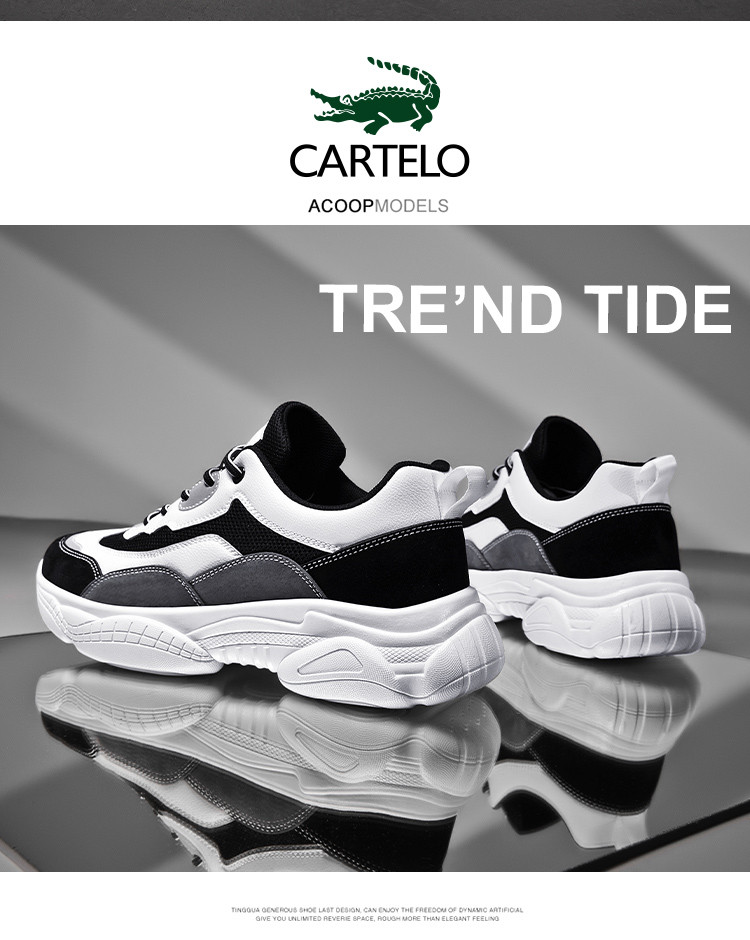 卡帝乐鳄鱼cartelo 2020春季新款撞色复古老爹鞋男鞋男运动休闲鞋运动