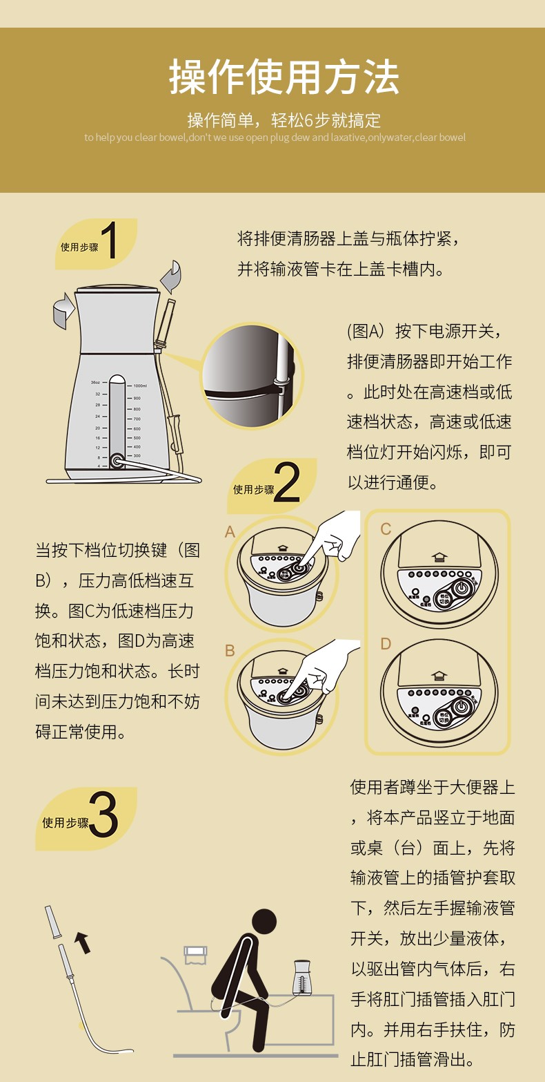 肠道水疗仪电动灌肠器医疗排便清肠器通便器医用润肠洗肠器家用老人