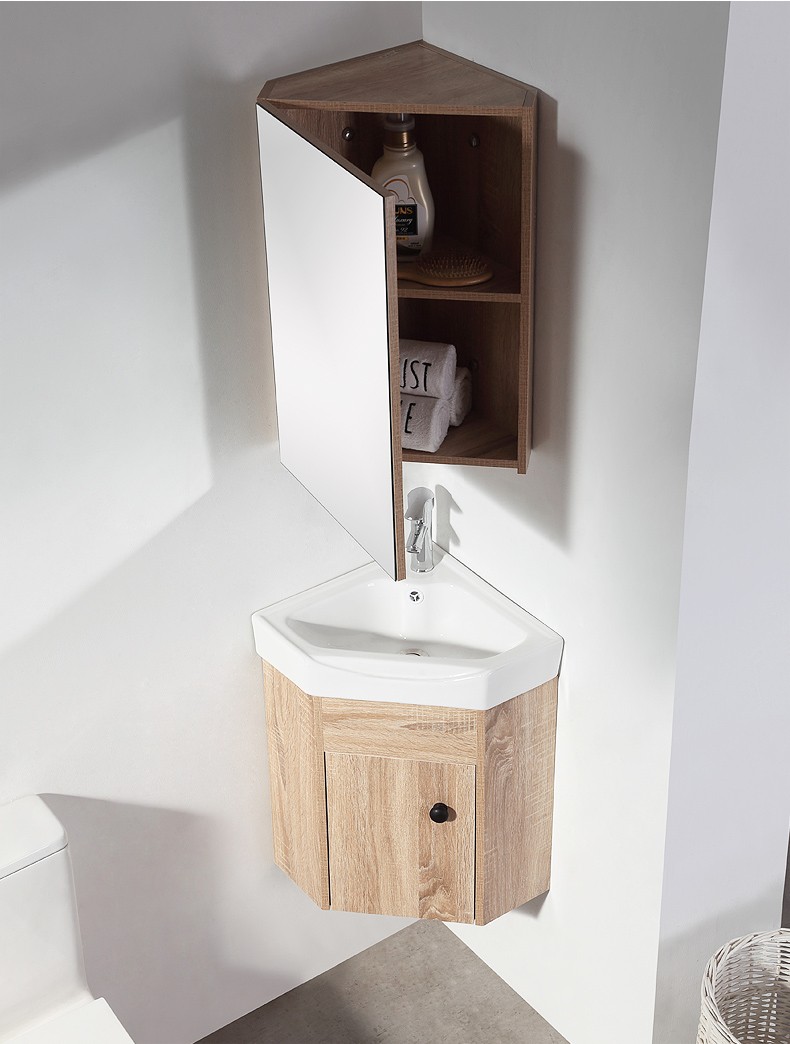 三角洗手盆柜组合洗脸盆柜组合卫生间阳台柜洗漱台盆卫浴柜4462镜柜