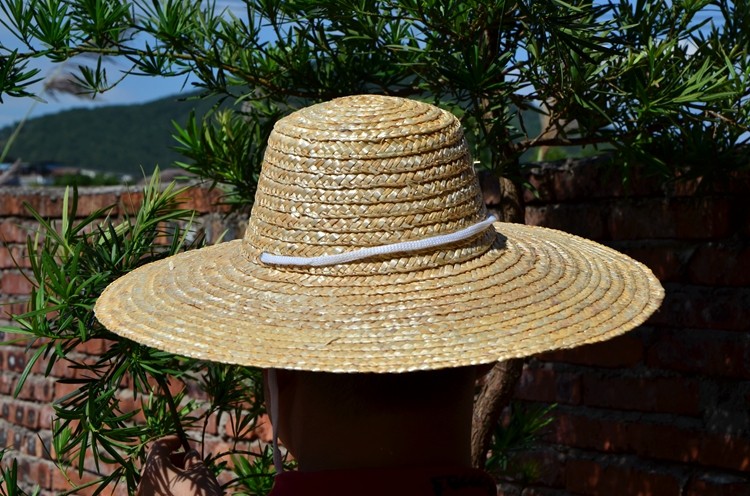 2022夏季草帽大号农民农用编织草帽插秧帽遮阳防晒工地工用帽子男儿童