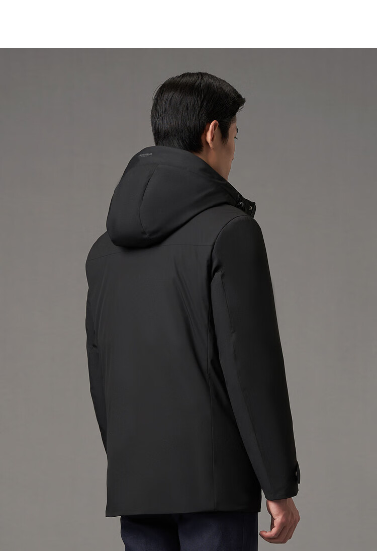 波司登bosideng 【反季】男式品质简约商务舒适风衣式连帽鹅绒保暖